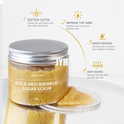 210g 24K Gold Exfoliating Sugar Body Scrub OEM Skin Care Products GMPC Approval