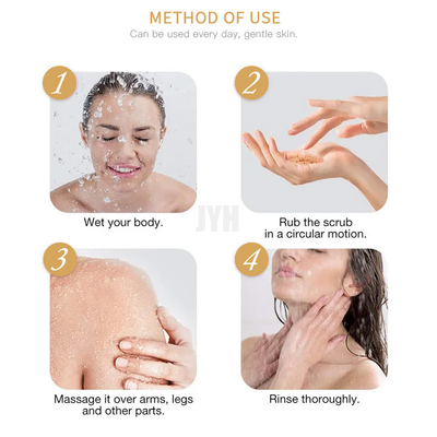 210g 24K Gold Exfoliating Sugar Body Scrub OEM Skin Care Products GMPC Approval