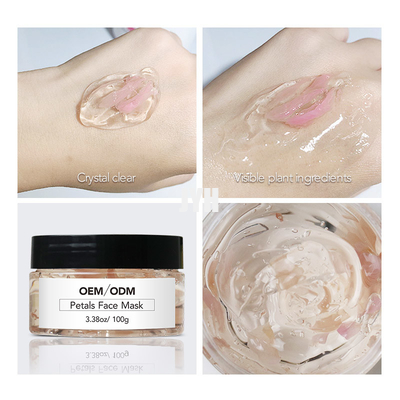OEM Skin Care Clay Mask Natural 100ml Rose Petal Face Gel Mask