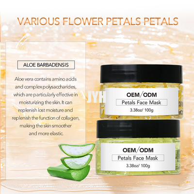 OEM Skin Care Clay Mask Natural 100ml Rose Petal Face Gel Mask