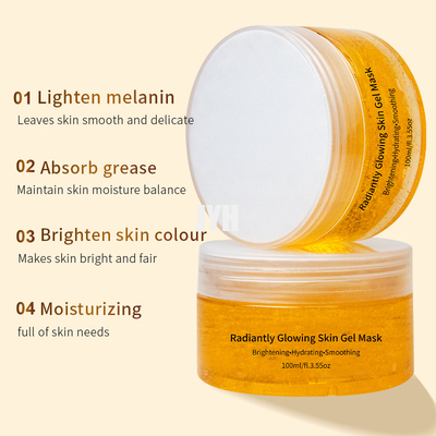 100ml Radiantly Turmeric Glowing Skin Gel Mask With Tranexamic Acid Glutathione