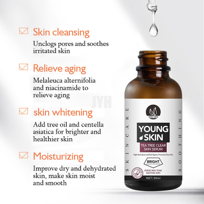 1oz/30ml OEM Organic Tea Tree Relief Essence Face Serum Repair Acne Pimple Remover