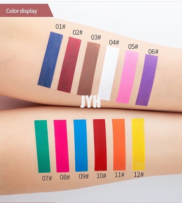 Metallic Face Makeup Cosmetics 12 Colors Waterproof Makeup Eyeshadow