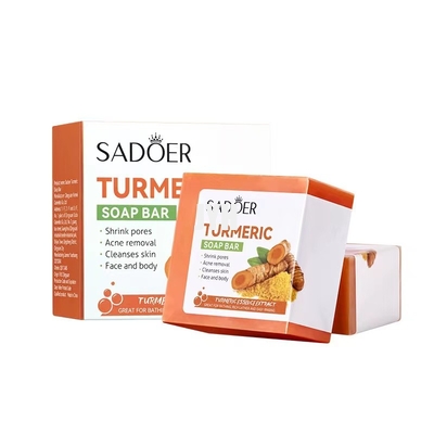 Herbal Natural Turmeric Soap Bar For Face Body Wash Dark Spots Intimate Areas Underarms