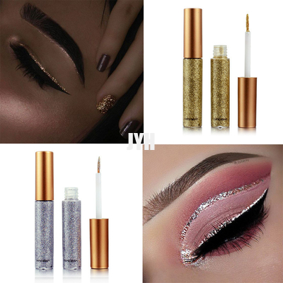 MSDS 10PCS / Set Glitter Eye Liner For Women Easy To Wear Pigmented Red White Gold Liquid Eyeliner Glitter Makeup