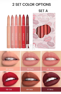 Rotating Sharpenable Matte Lip Liner Crayon Smudge Resistant Hydrating Nude Velvety Feel Lipstick