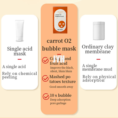 Carrot Bubble Facial Clay Mask Whitening Remove Black Head Deep Cleansing Pores