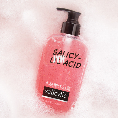 Unscented Exfoliating Body Wash For Dry Rough Bumpy Strawberry Skin 2% Salicylic Acid