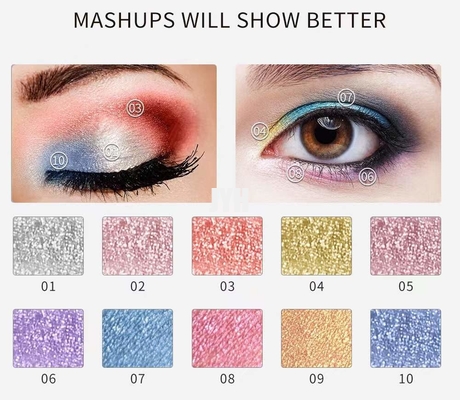 Waterproof Luminous Eye Makeup Eyeshadow Private Label 10 Colors