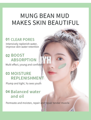 Cleansing Anti Acne Facial Clay Mask Face Mung Bean Purifying Green Mask